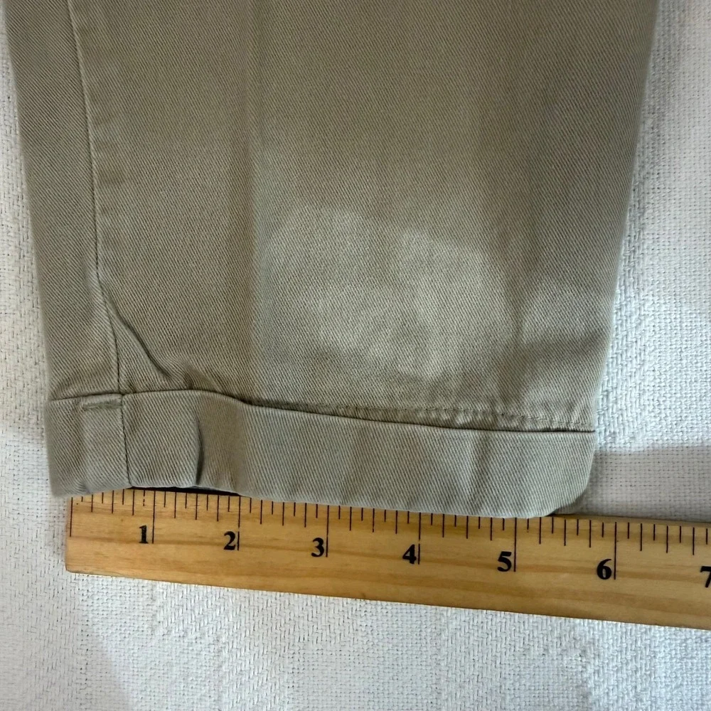 Skoozi Vintage Khaki Pleated High Waisted Tapered Cotton Pants Tan Size 9 27x28